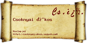 Csoknyai Ákos névjegykártya