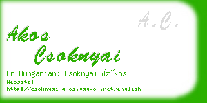 akos csoknyai business card